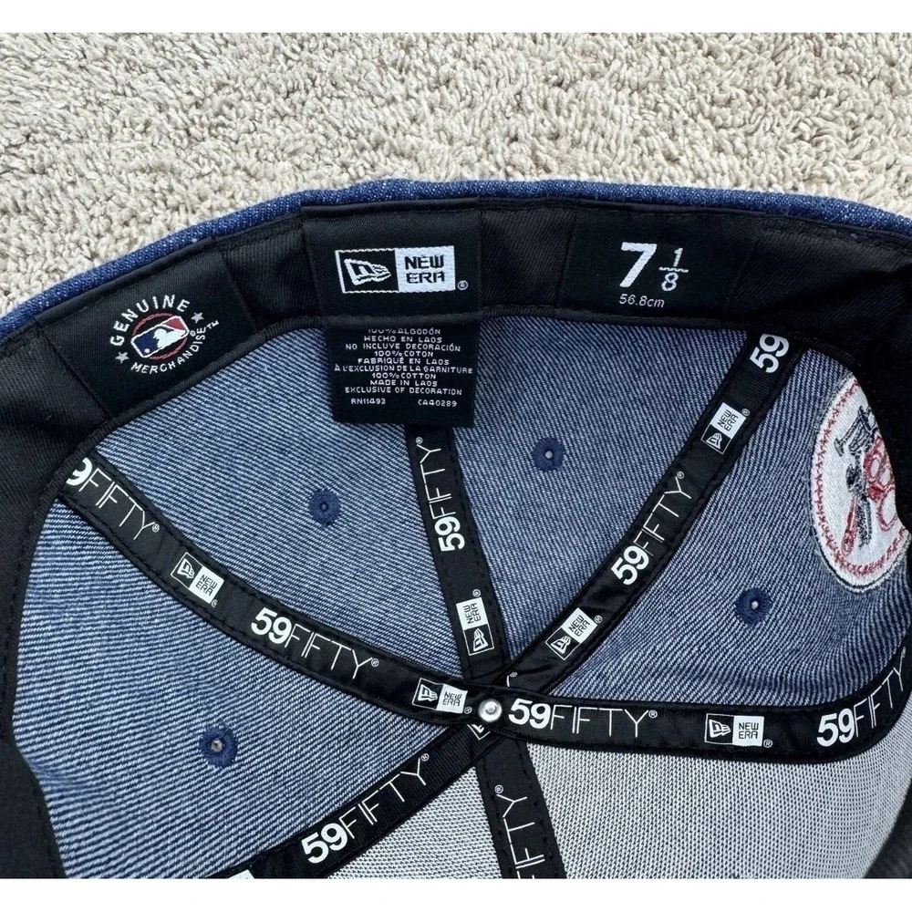 Los Angeles Dodgers Hat Fitted 7 1/8 New Era Denim Script 1980 All-Star Game Cap